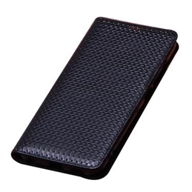 Imagem de POYUFRG Capa de couro genuíno para iPhone 17 Pro Max/17 Pro/17, capa de telefone flip retrô de alta qualidade com capa de proteção para câmera, preta, 17 Pro