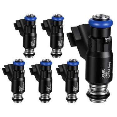 Imagem de 2006-2010 6 peças de injetores de combustível compatíveis com Chevrolet Malibu Impala Uplander Monte Carlo para Pontiac Montana G6 para Buick Terraza Lucerna para Saturn Relay Aura Vue 3.5L 3.9L V6