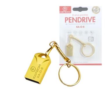 Imagem de Pendrive Chaveiro 8GB Dourado Unidade Flash USB de Alta Velocidade