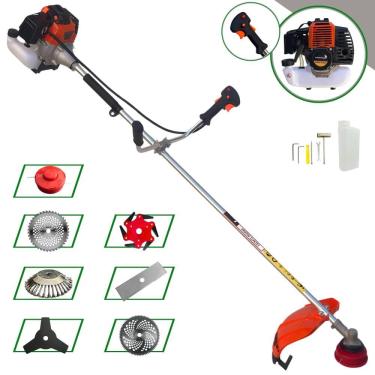 Imagem de Cortador de Grama Import Way IWRGM2T5X163 63cc 3HP Com Carretel de Nylon + Facas 2 Pontas, 3 Pontas, 6 Pontas, 40 e 80 Dentes de Vídea e Escova de Aço