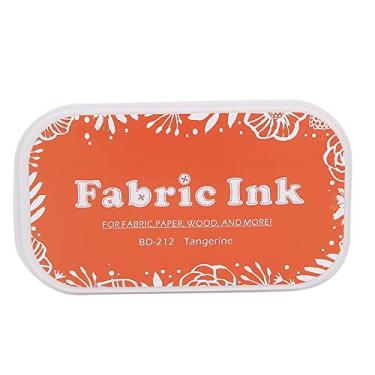 Imagem de Almofada de tinta de esponja vintage, bloco de carimbo de 10 cores para tecido de papel de madeira, almofada de tinta multicolorida de 9 x 6 cm para projetos de estampagem de arte DIY (BD-212 Laranja)