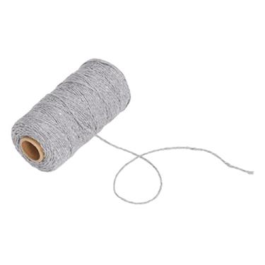 Imagem de Ainoli cabo macrame 2mm macio grosso inodoro algodão reciclado corda macrame para diy borla artesanato jardinagem decoração para casa (Cinza)