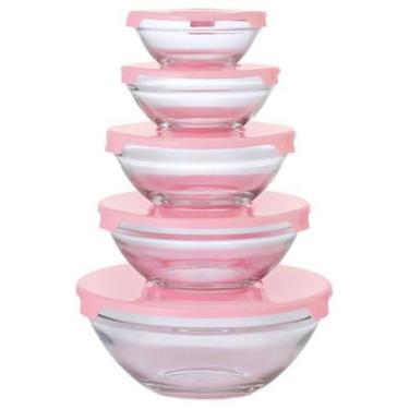 Imagem de Conjunto de 5 Tigelas de Vidro La Vittra com Tampa Plástica Intervalue
