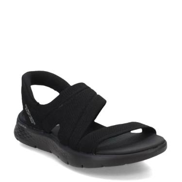 Imagem de Skechers Sandália feminina Slip-ins: Go Walk Flex - Sandália atraente, Preto/preto, 24.0 cm