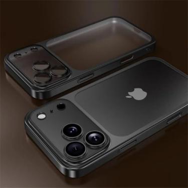Imagem de Capa fosca transparente para iPhone 16 15 14 13 12 11 Pro Max com proteção contra impactos e alta visibilidade (para iPhone 13 Pro/Preto)