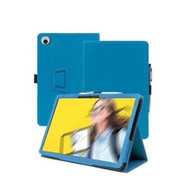 Imagem de Capa para tablet Wacom MovinkPad 11 Android de 11 polegadas, capa de couro premium WUNIAK para tablet Wacom MovinkPad 11 com alça de mão, azul claro