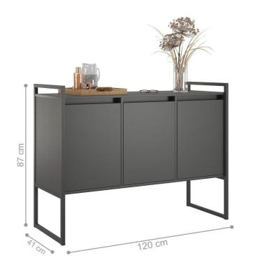 Imagem de Buffet 3 Portas Rouxe Preto Onix