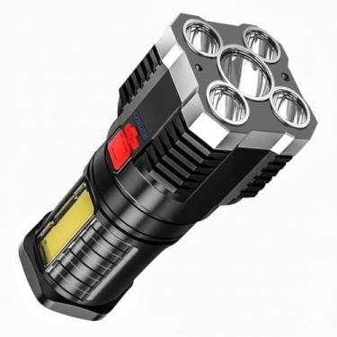 Imagem de Lanterna LED Recarregável Premium – Alta Potência e Longo Alcance com Bateria de Larga Duração e Acabamento em Alumínio Prateado de Aviação