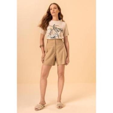 Imagem de Shorts Com Bolsos E Cintura Alta Em Tecido Com Textura-Feminino