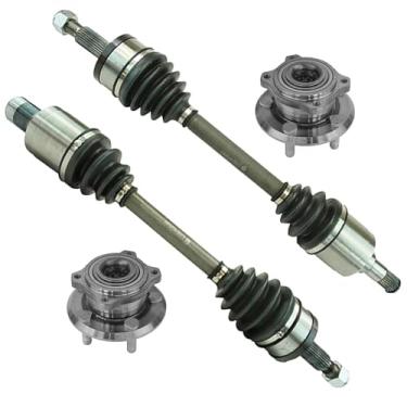 Imagem de Kit de direção de 4 peças, eixos dianteiros CV com cubo de roda e conjuntos de rolamentos