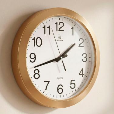 Imagem de Relógio De Parede Dourado Elegante Silencioso Haishi De 39cm