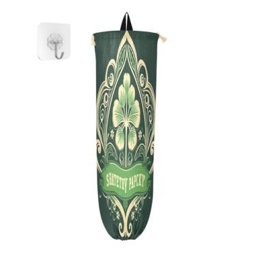Imagem de Feliz Dia de São Patrício com dispensador de saco de compras de pano de estêncil, suporte de saco de plástico, organizador de sacolas plásticas de cozinha