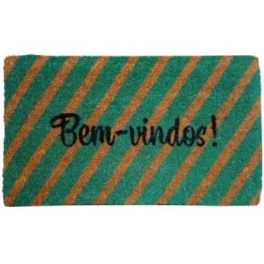 Imagem de Capacho 40x60 Porta Entrada Casa Tapete Com Base Antiderrapante Escritório Base Emborrachada(Listras)