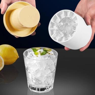 Imagem de Forma de esfera de gelo de silicone fácil de apertar – Bandeja de gelo com 40 cubos de gelo de congelamento rápido - grau alimentício e reutilizável para coquetéis, bourbon, uísque, uso em bar