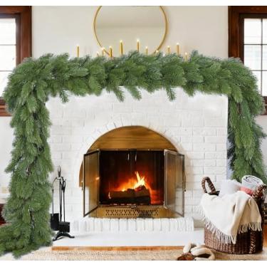 Imagem de Lvydec Guirlanda de pinheiro de Natal, guirlanda de verduras de Natal de 1,8 m, guirlanda de cipreste realista para mesa de lareira de Natal