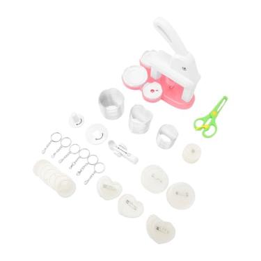 Imagem de Alomejor Máquina de Fazer Botões, 3 Em 1, Kit de Imprensa Manual de Crachás DIY para Desenvolvimento de Habilidades Infantis e Projetos de Arte (Rosa)