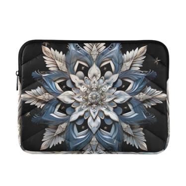 Imagem de Bolsa de inverno fina e leve para laptop com floco de neve, bolsa de transporte durável para tablet de viagem para trabalho, bolsa para laptop para mulheres, de 13 a 14 polegadas
