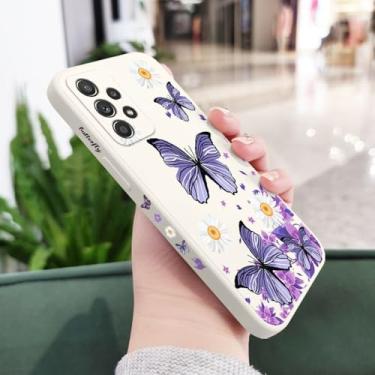 Imagem de Capa de borboletas roxas para Samsung A54 A34 A24 A16 A14 A73 A53 A33 A23 A13 A72 A52 A52S A32A15 A25 A35 A31 A22 A06 A04S A04 5G, branca 2, para A35 5G
