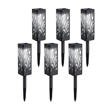Imagem de TOPINCN Luzes Solares do Jardim, 6 Pces Impermeáveis ​​ip44 Lâmpadas Pretas do Gramado Com Sensor de Luz, para a Decoração Exterior Caminho Quintal (1)