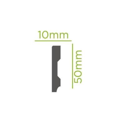 Imagem de Kit com 5 Barras Rodapé de Poliestireno Slim 5cmX10mm Liso 12m - Ripla