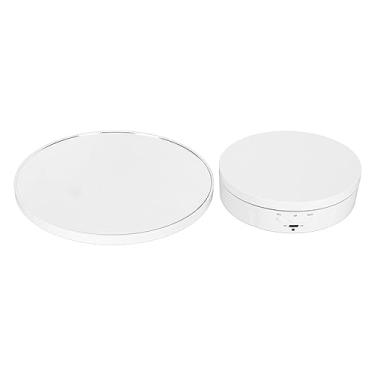 Imagem de GLOGLOW Suporte de Exibição de Mesa Mesa Giratória Elétrica de 360 ​​graus Com Controle Remoto para Joias e Fotografia, 8,7 Polegadas, Suporte de Exibição Giratório de Energia USB, Nan (Branco)