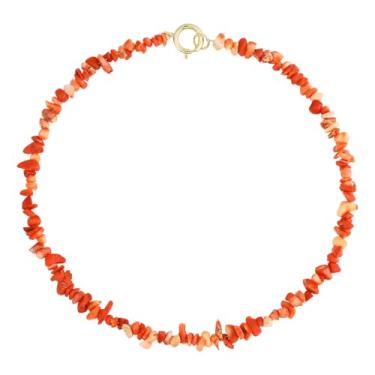 Imagem de KELITCH Colar de pedras coloridas moda feminina requintado colar de contas turquesa estilo boêmio joia à prova d'água joia irregular pedra natural presente, Pedra natural