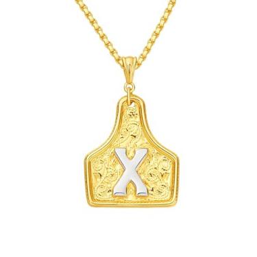 Imagem de rgwtgkyh Colar feminino com fivela de cinto prata com pingente de letra inicial ocidental delicado colar com pingente de letra personalizada joias presentes para cowgirl cowboy, Large, Metal, Sem