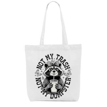 Imagem de Presentes engraçados e fofos, presentes sarcásticos de guaxinim, sacola de lona para mulheres, meninas, amigas, filhas, irmãs, amantes de guaxinim, aniversário, Natal, amizade, praia, sacola