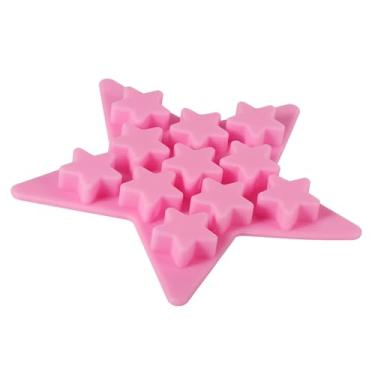 Imagem de Generic Fabricante de Cubos de Gelo de Silicone Legal, Bandeja de Gelo Em Forma de Cinco Estrelas Exclusiva, Molde Antiaderente para Decoração de Bolos, Presente de Feriado para Qualquer Festa (Róseo)