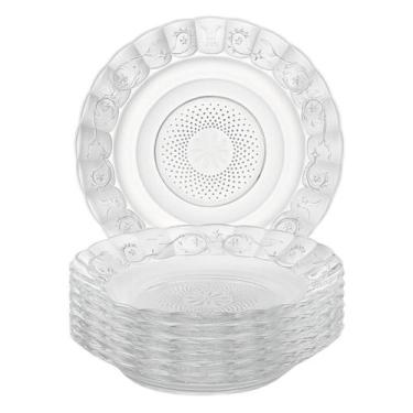 Imagem de Jogo De 6 Pratos Fundo Em Vidro Qualidade Egípicio Reforçado - Sigular