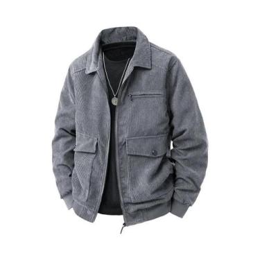 Imagem de Jaqueta Masculina De Corduroy Corta-Vento Outono Inverno Casual Cargo 