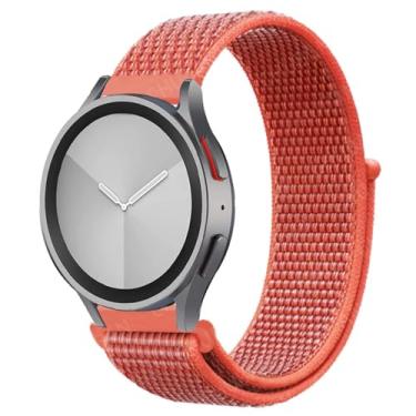 Imagem de Clouism Pulseira esportiva de nylon para Samsung Galaxy Watch 6/5/pro/4/Classic/Active 2 de 43-47-44 mm 20 mm/22 mm para Huawei Gt 4/2/e/3 (22 damasco, 20 mm)