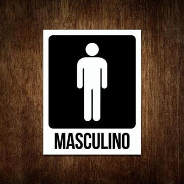Imagem de Placa Banheiro Masculino - Sinalização Toilet Atenção - Sinalizo