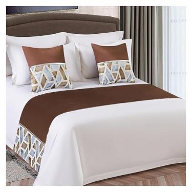 Imagem de Cachecol de cama de hotel macio cor sólida colcha decorativa resistente ao desbotamento toalha de cama sem desbotamento para cama Twin Queen King Size marrom||Apenas 1 fronha 50 x 50 cm