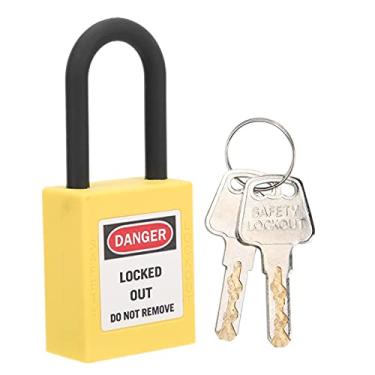 Imagem de Generic Dispositivo à Prova de Poeira do Cadeado de Segurança para o Canteiro de Obras, Fechamento Resistente do Fechamento para a Isolação Engenharia, Diâmetro Feixe de 38mm (Amarelo)