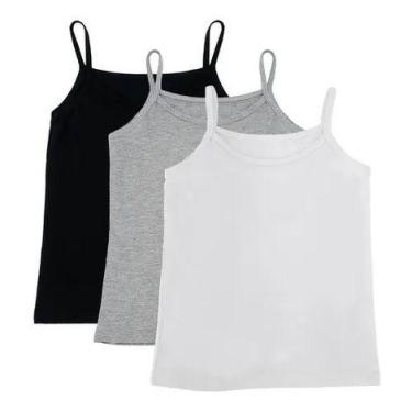 Imagem de Kit Com 3 Blusinha Regata Alça Fina Feminina Cores Variadas - TLT, P, 