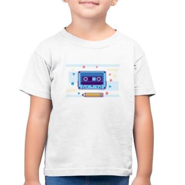 Imagem de Camiseta Algodão Infantil Fita Cassete - Foca na Moda, Branco, 10