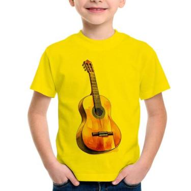 Imagem de Camiseta Infantil Violão - Foca na Moda, Amarelo, 8