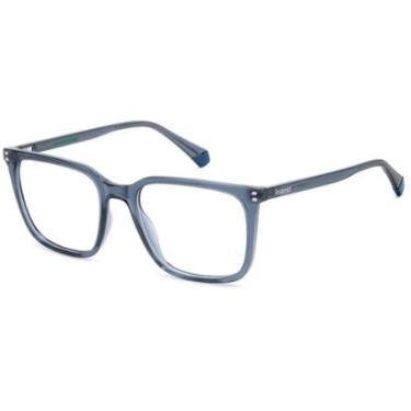 Imagem de Armação de Óculos Polaroid Pld D580 PJP - Azul Cristal 54-Masculino