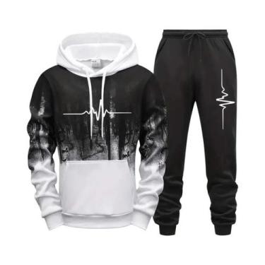 Imagem de Conjunto De Moletom Casual Masculino De Alta Qualidade Com Calças E Ho