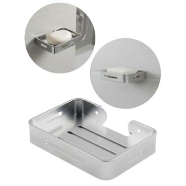 Imagem de Porta Sabonete de Parede em Alumínio Prata Fixação na Parede