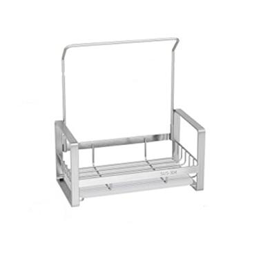 Imagem de Suporte de pano de prato sem perfuração - rack de armazenamento de pano de prato rack de filtro de pano de prato rack de cozinha economize espaço (cor: prata tamanho: tamanho único)