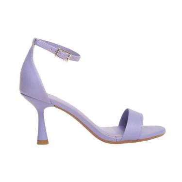 Imagem de Sandália Feminina Salto Médio Fino Dayane Magalhães Lilás, Np very per