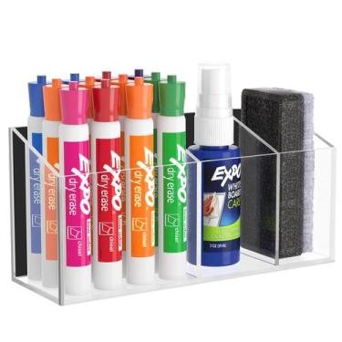 Imagem de Porta-marcadores magnéticos Caddy HBlife, 3 compartimentos, transparen