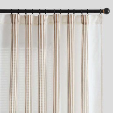 Imagem de Cortinas jinchan, mistura de linho listrado de 24 cm de comprimento pa