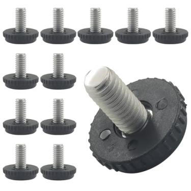 Imagem de Bonsicoky Niveladores versáteis de móveis rosqueados 5/40.6 cm-18 - pacote com 12 pés ajustáveis para armários, mesas e pernas de cadeira - Instalação rápida - Solução para superfícies irregulares