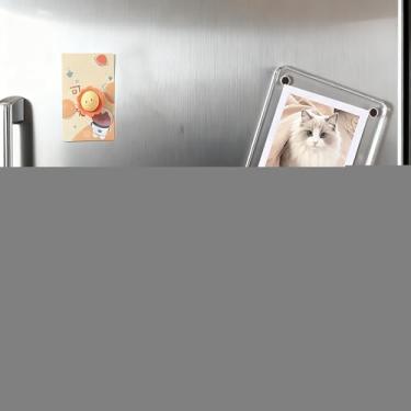 Imagem de 1 porta-retrato com ímã de geladeira transparente dupla face, 6 x 9 cm, tela de mesa sem moldura, adesivo de geladeira para presente em casa, escritório, escola, armário, transparente-01