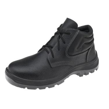 Imagem de Botina de Segurança em Couro Vulcaflex, Marluvas, Preta, com Cadarço, Nº 40