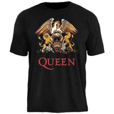 Imagem de Camiseta de Banda Queen em Algodão Manga Curta Gola Redonda-Unissex