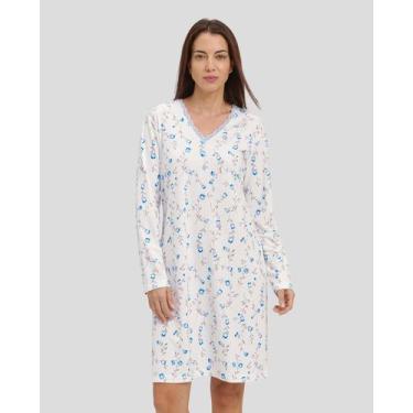 Imagem de Camisola Floral Renda - Lohe, Azul celeste, M